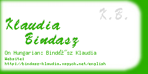 klaudia bindasz business card